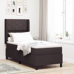 Lit avec sommier et matelas vidaXL & LED Marron Foncé 80x200 cm Tissu