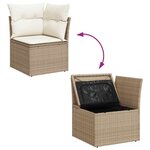 vidaXL Ensemble de canapé de jardin 7 Pièces Beige et crème polyrotin