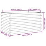 vidaXL Jardinière blanc 90x60x45 5 cm bois de pin massif
