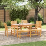vidaXL Ensemble de repas de jardin 5 pièces en bois d'acacia