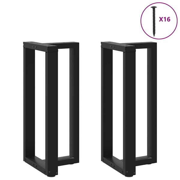 vidaXL Pieds de table de bar en forme de T  2 pièces  noir  40 x 35 x (90-91) cm  acier