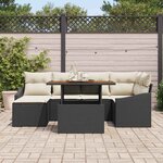 vidaXL Ensemble de canapé de jardin 7 Pièces Noir Poly rotin
