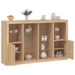 vidaXL Buffets avec lumières LED 3 Pièces chêne sonoma bois d'ingénierie