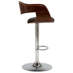 vidaXL Chaises de bar lot de 2 gris bois courbé et tissu