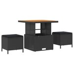 Canapé de Jardin 11 Pièces avec Coussins Noir Rattan