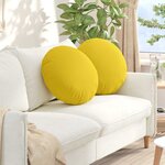 vidaXL Coussins de siège 2 Pièces Jaune clair Ø50 x 19 cm tissu