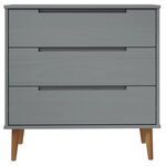 vidaXL Commode MOLDE Gris 80x40x80 cm Bois de pin massif