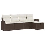 vidaXL Ensemble de Canapés avec coussin Marron et Crème polyrotin