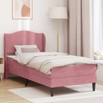 vidaXL Cadre de lit avec tête de lit Rose 100 x 200 cm Velours