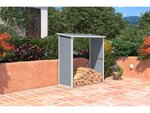 Abri bûches résine "Alexandre" - 2.11 m² - 242 x 87 x 190 cm - Gris