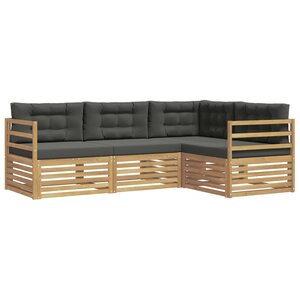 vidaXL Ensemble de canapés d'extérieur 4 Pièces Blanc et anthracite
