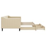 vidaXL Lit de jour avec gigogne et tiroirs crème 80x200 cm tissu