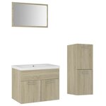 vidaXL Ensemble de meubles de salle de bain Chêne sonoma Aggloméré