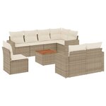 vidaXL Salon de jardin avec coussins 9 Pièces beige résine tressée