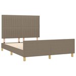 vidaXL Cadre de lit avec tête de lit Taupe 140x190 cm Tissu