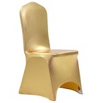 vidaXL Housses extensibles de chaise 6 Pièces Doré