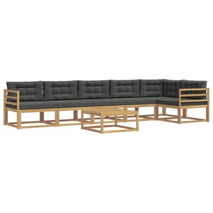 vidaXL Ensemble de canapés d'extérieur 7 Pièces Blanc et anthracite