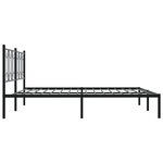 vidaXL Cadre de lit métal avec tête de lit noir 200x200 cm