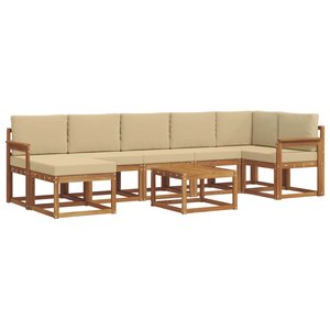 vidaXL Ensemble de canapés d'extérieur 8 Pièces Naturel et Beige