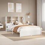 vidaXL Lit bibliothèque sans matelas blanc 160x200 cm bois pin massif