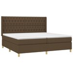 vidaXL Sommier à lattes de lit matelas et LED Marron foncé 200x200 cm