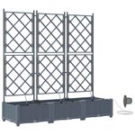 vidaXL Cache-pot de jardin 3 Pièces Gris Clair Acier