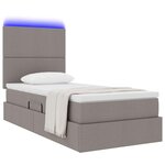 vidaXL Lit avec rangement et LED avec LED Taupe 90 x 200 cm Polyester