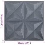 vidaXL Panneaux muraux 3D 48 Pièces 50x50 cm gris origami 12 m²