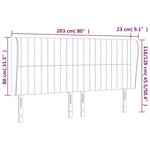 vidaXL Tête de lit avec oreilles Crème 203x23x118/128 cm Tissu