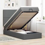 vidaXL Cadre de lit ottoman avec matelas gris foncé 90x190 cm tissu