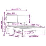 vidaXL Cadre de lit avec tête de lit rembourrée Taupe 140 x 190 cm