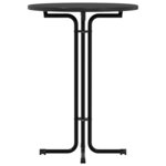 vidaXL Table à manger noir Ø80x110 cm bois d'ingénierie et acier