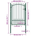 vidaXL Portail de clôture avec pointes Acier 100x150 cm Vert