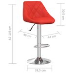 vidaXL Tabourets de bar lot de 2 rouge similicuir