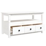 vidaXL Table basse Blanc 102x49x55 cm Bois massif de pin