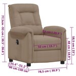 vidaXL Fauteuil inclinable électrique Taupe Tissu microfibre