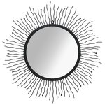 vidaXL Miroir mural Éclat de soleil 80 cm Noir