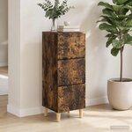 vidaXL Armoire à tiroirs Chêne fumé 33 x 34 5 x 90 cm