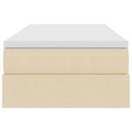 vidaXL Lit avec rangement et matelas Crème 100 x 200 cm Polyester
