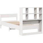 vidaXL Lit bibliothèque sans matelas blanc 90x190cm bois de pin massif