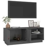 vidaXL Meuble TV Gris 105x34x40 cm Bois de pin massif