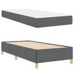 vidaXL Cadre de lit avec matelas Gris foncé 90 x 190 cm tissu