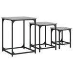 vidaXL Tables basses gigognes 3 Pièces sonoma gris bois d'ingénierie