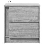 vidaXL Armoire de chevet et lumières LED sonoma gris bois d'ingénierie
