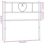 vidaXL Tête de lit métal blanc 80 cm