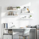 vidaXL Étagère murale flottante 4 Pièces Blanc brillant 80x23 5x3 8cm MDF