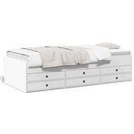 vidaXL Lit de jour avec tiroirs sans matelas blanc 100x200 cm