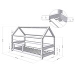 Lit cabane enfant TERY 80 x 160 vert pétrole