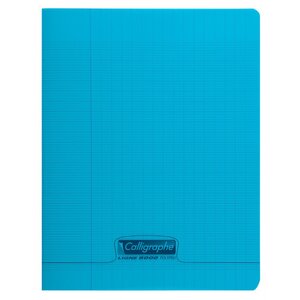 Cahier 60 pages seyès 90 g  couverture polypropylène bleu  format 17 x 22 cm  CALLIGRAPHE