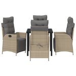 vidaXL Ensemble de 5 pièces pour salle à manger de jardin beige en poly rattan